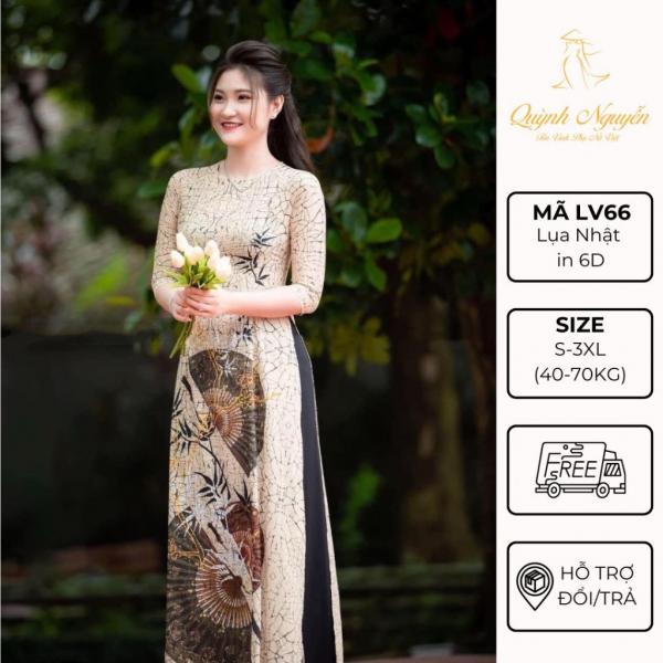 &Aacute;o d&agrave;i &Aacute;O D&Agrave;I QUỲNH NGUYỄN &aacute;o d&agrave;i lụa nhật in 6D sắc n&eacute;t &aacute;o d&agrave;i nữ sang trọng tinh tế M&Atilde; LV66