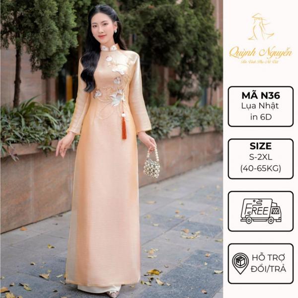 &Aacute;o d&agrave;i &Aacute;O D&Agrave;I QUỲNH NGUYỄN &aacute;o d&agrave;i tơ &oacute;ng 4 t&agrave; th&ecirc;u thủ c&ocirc;ng &aacute;o d&agrave;i thiết kế M&atilde; TK122