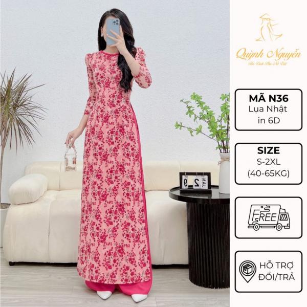 &Aacute;o d&agrave;i c&aacute;ch t&acirc;n &Aacute;O D&Agrave;I QUỲNH NGUY&Ecirc;N &aacute;o d&agrave;i thiết kể cổ kết &aacute;o d&agrave;i tay phồng tơ v&acirc;n 4 t&agrave; M&Atilde; TK120