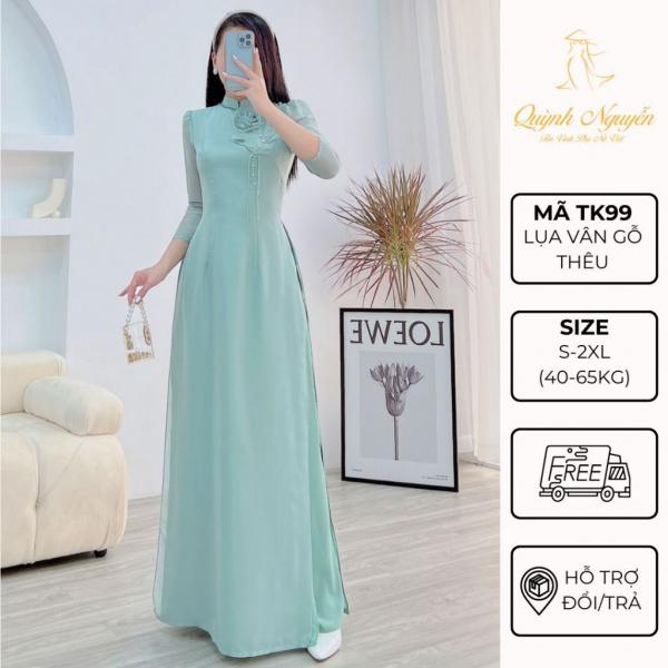 &Aacute;o d&agrave;i c&aacute;ch t&acirc;n &Aacute;O D&Agrave;I QUỲNH NGUYỄN &aacute;o d&agrave;i thiết kế tơ &oacute;ng 4 t&agrave; &aacute;o d&agrave;i tay bồng kết ngọc M&Atilde; TK45