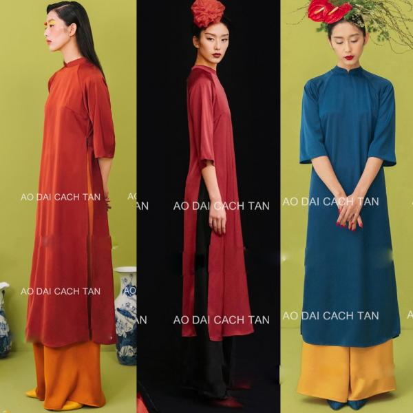 Áo dài cách tân nữ dáng suông tay lỡ, áo dài đẹp mặc sự kiện lễ tết cưới hỏi chụp hình sang trọng