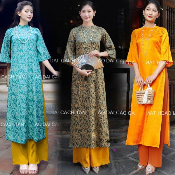 Áo dài cách tân nữ dáng suông tay lỡ hàng cao cấp mặc sự kiện đám cưới hỏi lễ tết đẹp sang chảnh