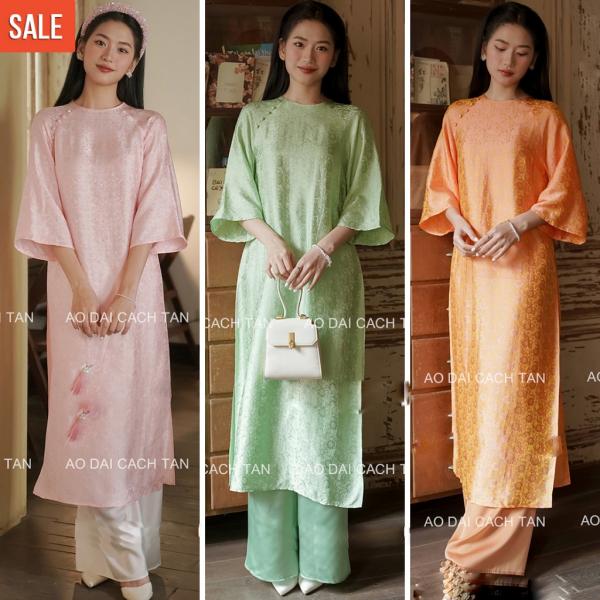 Áo dài cách tân nữ thiết kế dáng suông tay lỡ cho các nàng thơ diện sự kiện lễ tết đều đẹp
