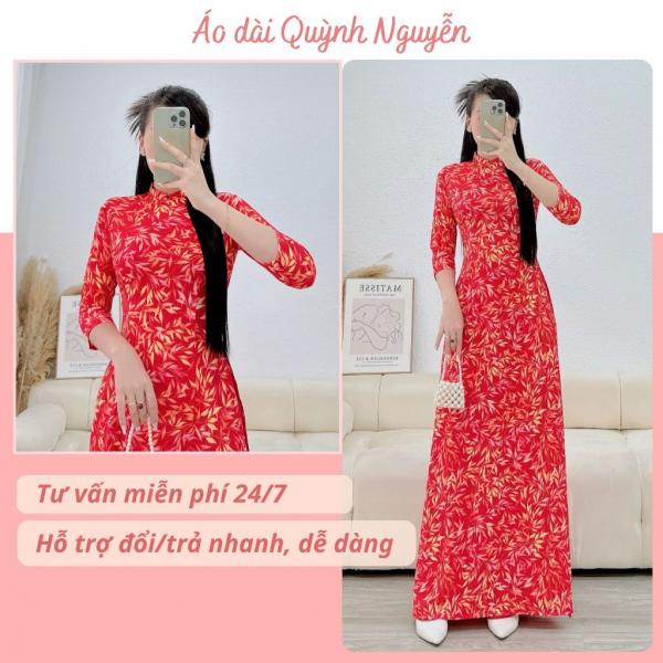 &Aacute;o d&agrave;i hoa nh&iacute;, &aacute;o d&agrave;i thiết kế trẻ trung &aacute;o d&agrave;i lụa nhật in 6D sắc n&eacute;t &Aacute;o d&agrave;i Quỳnh Nguyễn M&Atilde; N46