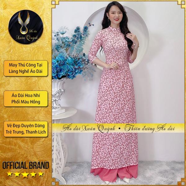 &Aacute;o D&agrave;i Hoa Nh&iacute; Hồng Trẻ Trung, Thanh Lịch Duy&ecirc;n D&aacute;ng Lụa Habutai K62 - &Aacute;o D&agrave;i Xu&acirc;n Quỳnh