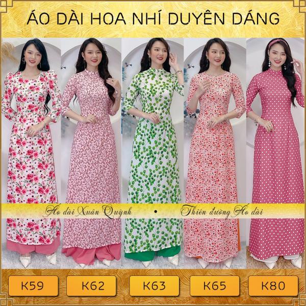 &Aacute;o D&agrave;i Hoa Nh&iacute; Trẻ Trung, Duy&ecirc;n D&aacute;ng Thanh Lịch Lụa Habutai - &Aacute;o D&agrave;i Xu&acirc;n Quỳnh