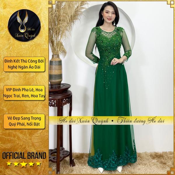 &Aacute;o D&agrave;i Sui Gia Đ&aacute;m Cưới Đ&aacute;m Hỏi, Sang Trọng Qu&yacute; Ph&aacute;i 4 T&agrave; M03 Xanh R&ecirc;u - &Aacute;o D&agrave;i Xu&acirc;n Quỳnh