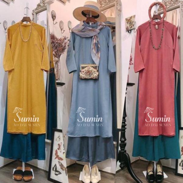 [LẺ &Aacute;O] &Aacute;o D&agrave;i C&aacute;ch T&acirc;n_&Aacute;o D&agrave;i D&aacute;ng Xu&ocirc;ng Xưa Tay Lỡ Cổ 2P May Sẵn_&Aacute;o D&agrave;i Du Xu&acirc;n