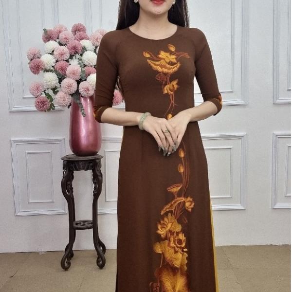 Tặng 41 &aacute;o d&agrave;i n&acirc;u ch&ugrave;a th&ecirc;u hoa sen (KH&Ocirc;NG GỒM QUẦN)